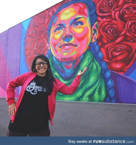 Painted a street art mural of my friend on a wall in Denver