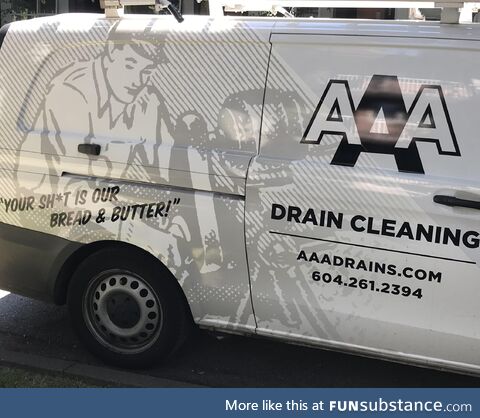 My buddy needed some drains cleaned, this van showed up