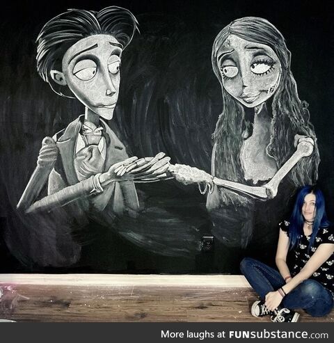 Corpse Bride chalk drawing!