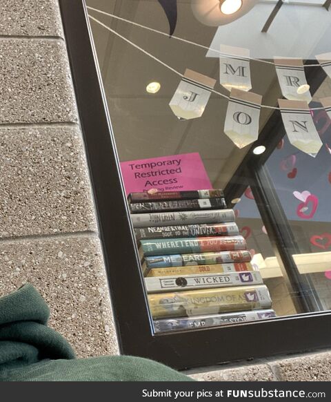 On second thought, this is a pro move by the school librarian