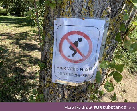 Sign I saw in Germany today. “No shiting here”