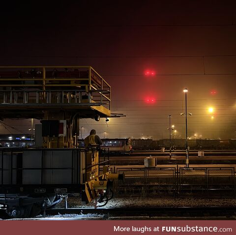 Train station at 4am looks like it’s in the future