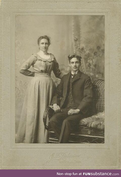 John Oliver and wife, Nancy Ann. Picture taken at Cades Cove (Tenn.) on January 26, 1901