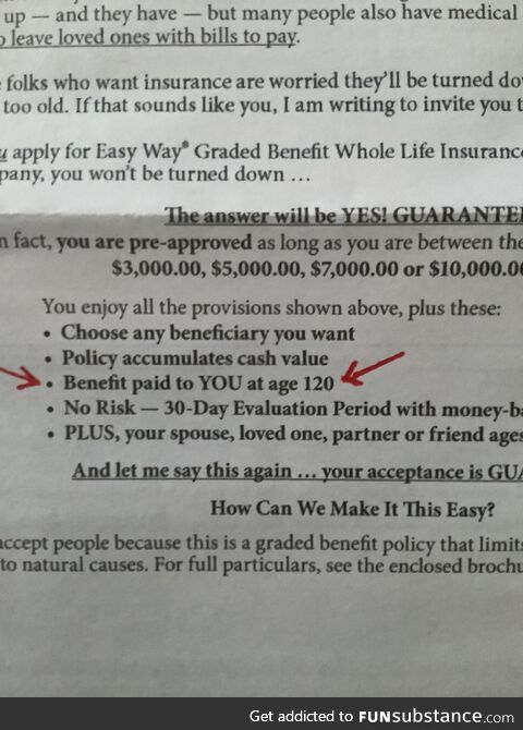 Saw someone else post about insurance. Thought I would add this ad for life insurance