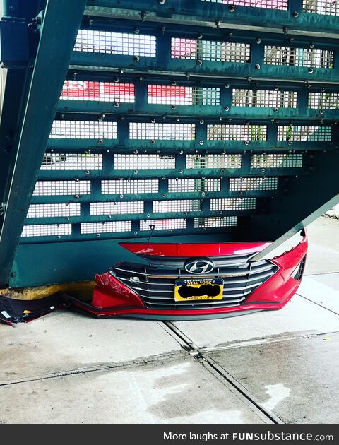 Did someone lose a bumper under the subway platform in Queens?