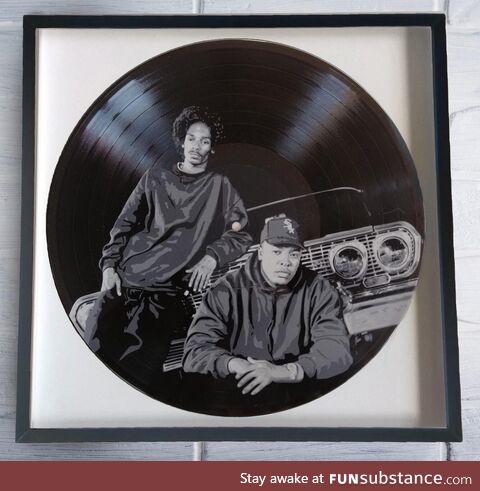 Dre & Snoop Dogg painting I made on vinyl record