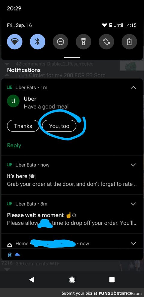 Nice try uber eats, I've done it before, never again