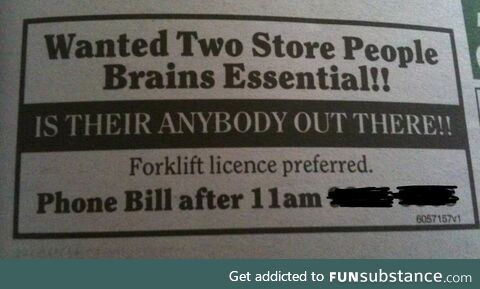 "Brains essential!!"