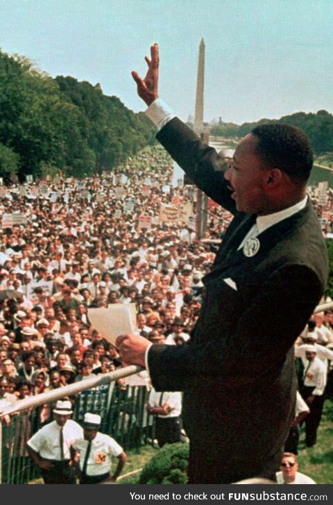 Martin Luther King Jr. Giving his Dream speech to 250,000 in Washington, D.C. On August