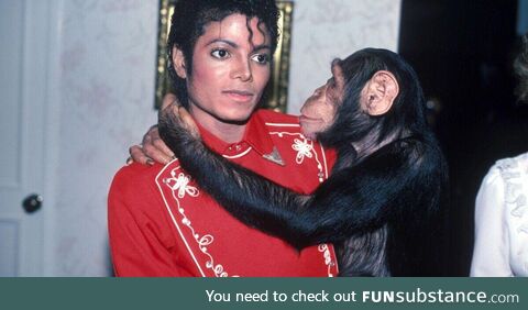 Michael Jackson with his chimpanzee Bubbles