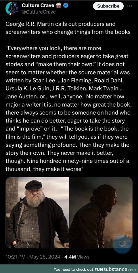 George RR Martin having a rare W