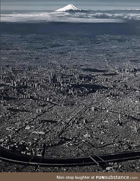 An aerial photo of Tokyo, the most populous city on Earth