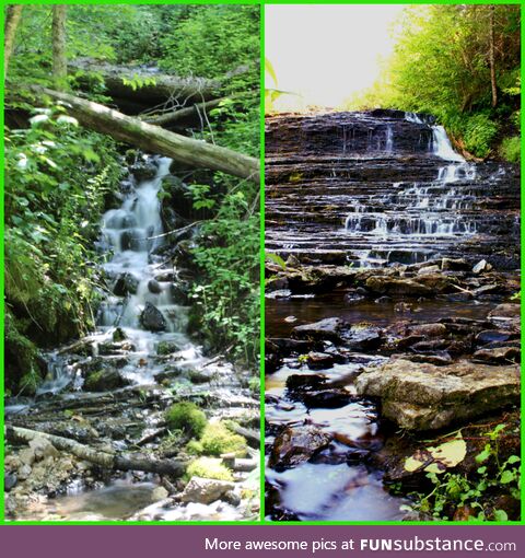 Au Train Falls and feeder stream Upper Peninsula Michigan