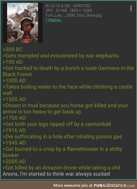 Anon ponders the evolution of war