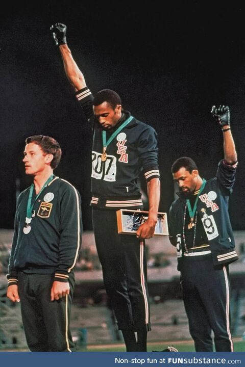 Two American icons, Tommie Smith and Ron Carlos  Mexico 1968