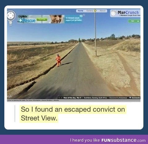 Escape convict on Google Street View