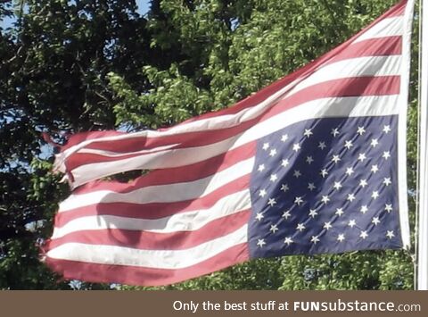 Neighbor is a Marine and changed his flag. A neighbor called the police as this was