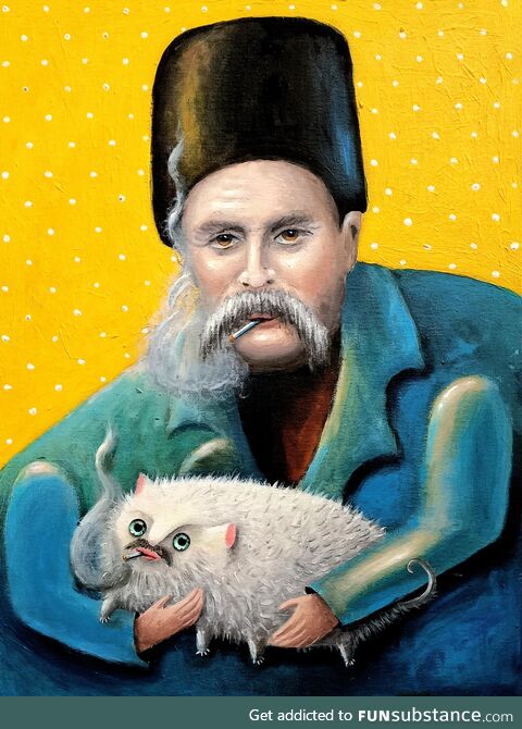 Ukrainian poet Taras Shevchenko and his cat