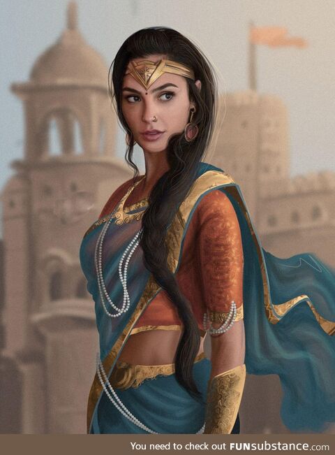 Wonder Woman in Indian attire