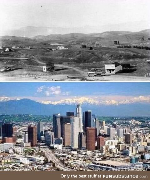 Downtown Los Angeles in 1901 and 2001