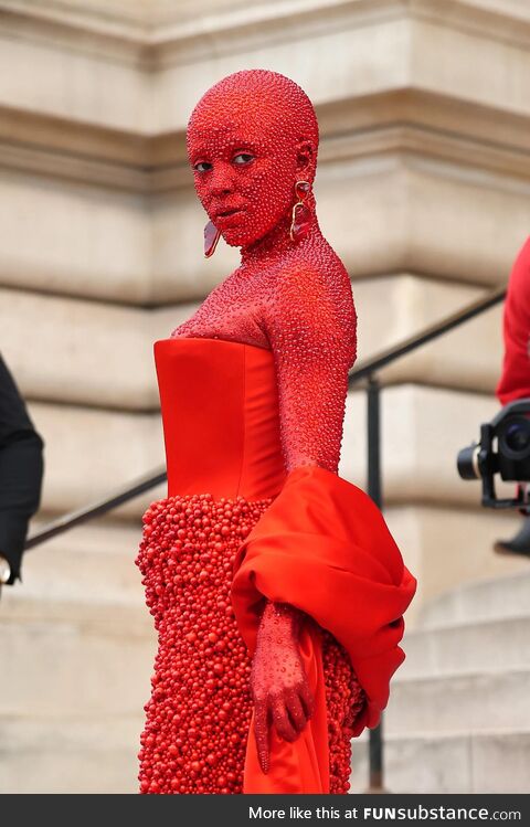 Doja Cat covered in 30,000 Swarovski crystals applied by hand at the Schiaparelli Haute