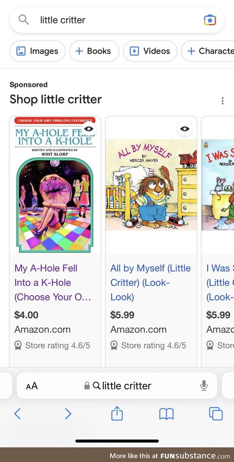 Good thing my kids don’t try to order Little Critter books on their Kindles