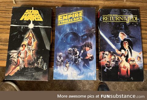 Bought all three for 50 cents each back in college. Who has a VCR player? [OC]