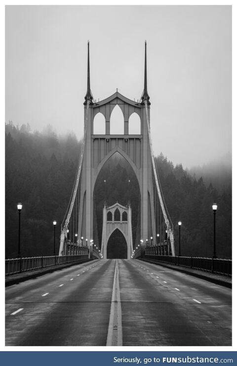 The St. Johns Bridge in Portland, Oregon