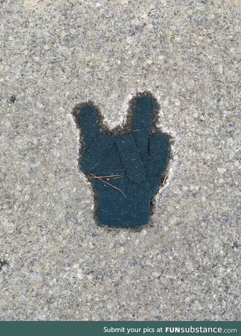 Rock on, little lost glove. Rock on