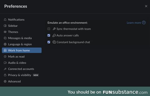 These WFH Slack settings are getting ridiculous