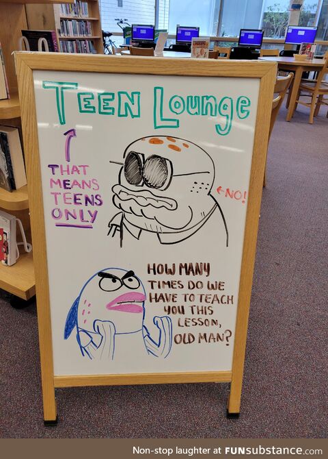 Teen Area Sign at my Local Library