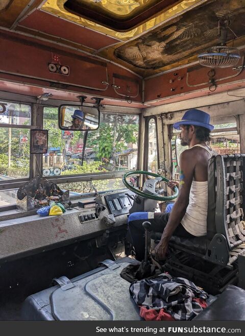 A bus driver in India