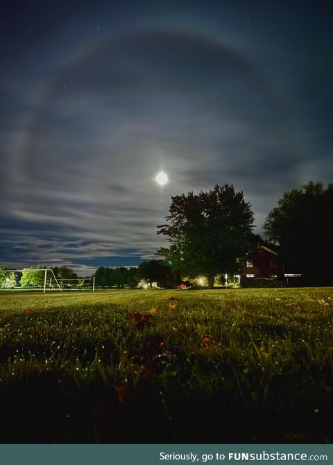 The moon. The rings were actually there, not just from the camera