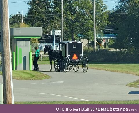 Amish using the ATM