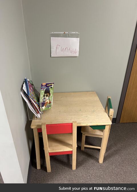 Kid’s table at a therapy office