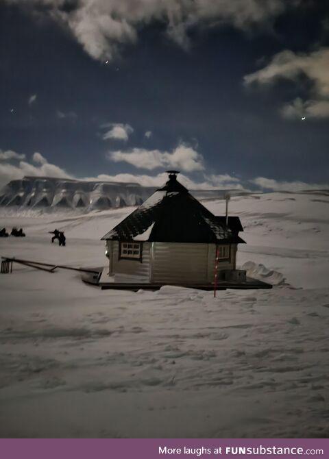 Our house in Svalbard to watch the Northern Lights