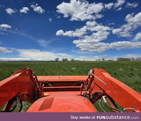 The west view on the family farm in Colorado