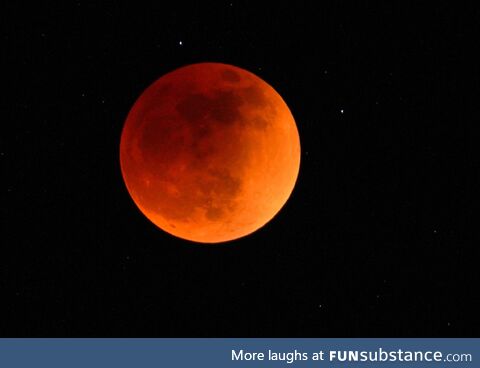 The Blood Moon lunar eclipse during totality