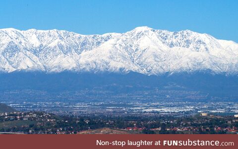 San Gabriel Mountains as seen from Corona, CA 03/02/2023