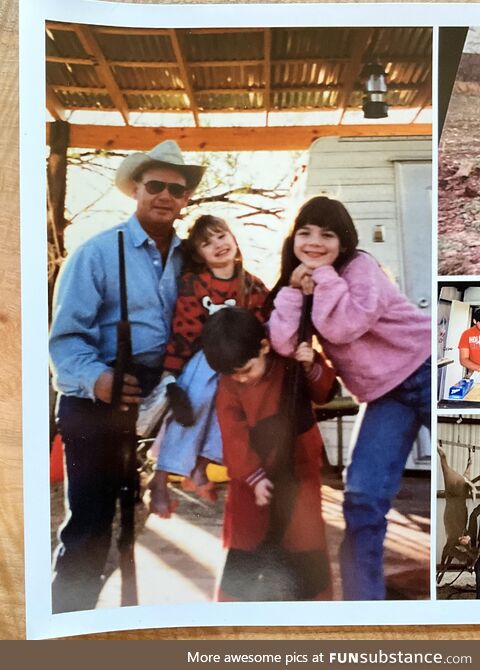 My Texan wife with her grandpa and cousins learning about hunter safety