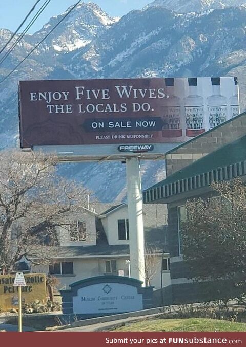 Advertisement for vodka in Utah