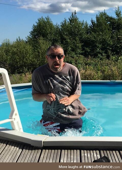 Facebook reminded me of a perfectly timed picture of my dad from 2016 - That water was c