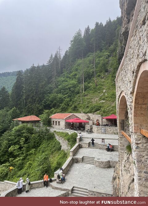 Castle Attached to a Mountain in Trabzon, Turkey