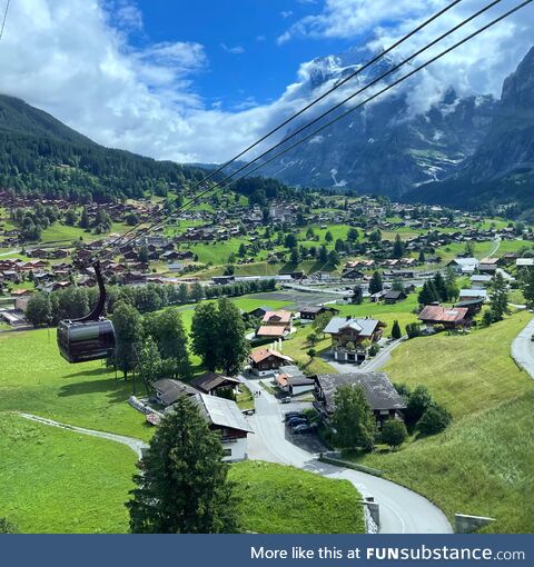 Grindelwald, Switzerland is unreal (shot via the Eiger Express)