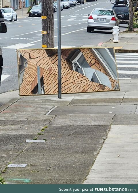 Broken mirror in San Francisco