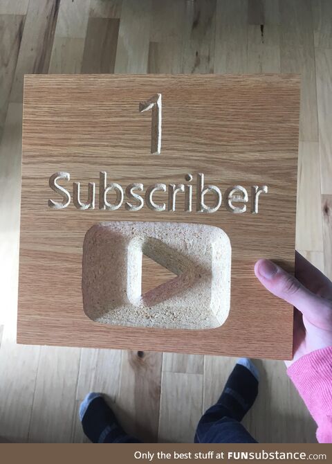 Got my wood play button in the mail today!