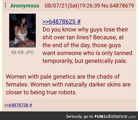 Anon likes what tan lines represent