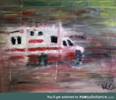 A painting I made of an ambulance