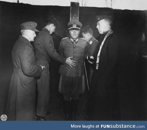 Moments Before the Execution of German General Anton Dostler for War Crimes (details