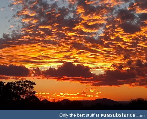 A picture of a sunset taken from my driveway